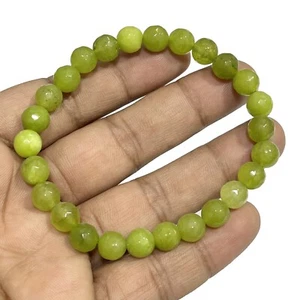 AAA Serpentine Gemstone Bracelet 8 mm Crystals Faceted Beaded Stretch Bracelets - Picture 1 of 5