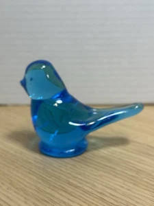 Vidrio artístico vintage hermoso pájaro azul de la felicidad firmado por el artista Ron Ray 1990 - Imagen 1 de 8