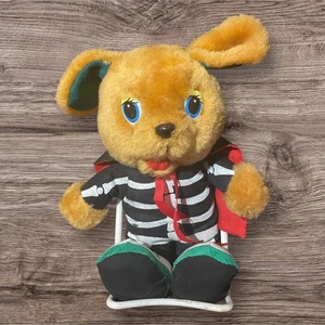 1980s Halloween Skeleton Dog Plush Stuffed Animal Toy 9 Inches Tall - Picture 1 of 6