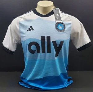 Adidas Charlotte FC 24/25 Authentic Home Jersey, White/Blue/Black, Size M - Picture 1 of 12
