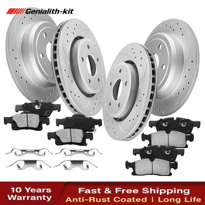 Front Rear Drilled Rotors Brakes Pads for 2011-2020 Grand Cherokee Dodge Durango Foto 1 de 4