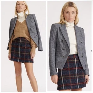 Blazer Chaqueta Veronica Barba Diego Lana Dickey en Azul Perla Botones Talla 4 - Imagen 1 de 13