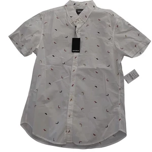 Bonobos Mens Slim Fit Short Sleeve Button Down Shirt Hot Pepper Coral Tan L - Picture 1 of 7