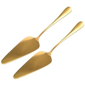 Serveur à Gâteau Doré, Couteau à Gâteaux Mariage et Serveur Set, 2 Pièces C7F6 - Photo 1/10