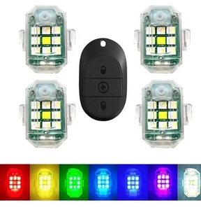 Wireless Strobe LED Lights,4 Pcs,Rgb Emergency Warning Lights,Usb Rechargeable,T - Picture 1 of 13