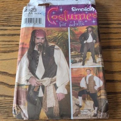 Colonial Pirate Simplicity 4923  XS S M (30-40)  Cosplay Costume jacket 6 pieces - Image 1 of 4