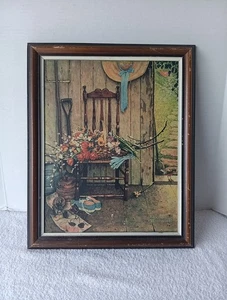 The Norman Rockwell Gallery 11" x 14" - "Frühlingsblumen" auf Leinwand gerahmt 1992 - Bild 1 von 7