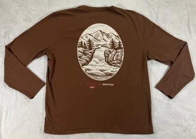 Brixton Coors Banquete Cerveza Talla Grande Manga Larga Colorado Rockey Mountain Marrón Foto 1 de 4