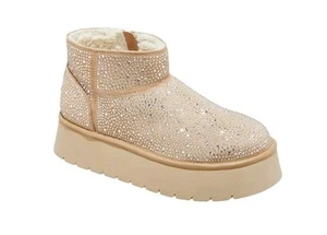 Wild Fable Womens Missy Platform Booties with Memory Foam Insole Beige Brown 8M - Picture 1 of 5
