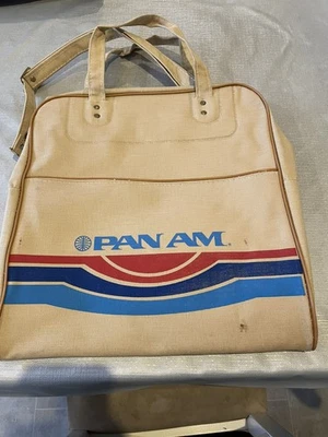 Vintage 1980s Retro Travelite Canvas Pan-Am  Airlines Flight Shoulder Bag - image 1 of 4