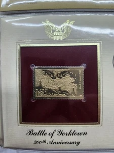 1981 $0.18 22K Golden Replicas United States Stamps Battle of Yorktown - Picture 1 of 3
