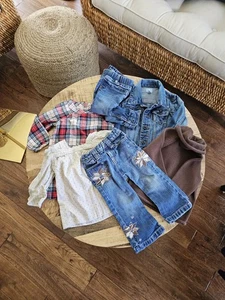 Lote de jeans y camisas de mezclilla Gap Baby 18-24 meses niñas bohemias preppy florales  - Imagen 1 de 16