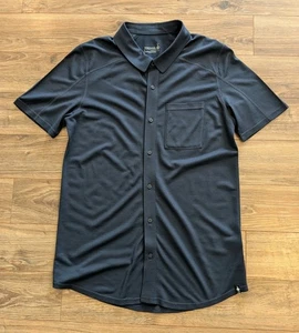 2023 Smartwool Merino Wool Blend Shirt Mens Navy SS Lightweight Button Up M EUC - Picture 1 of 12