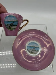 Vintage Seattle Floating Bridge Teetasse & Untertasse Seattle Werbung  - Bild 1 von 7