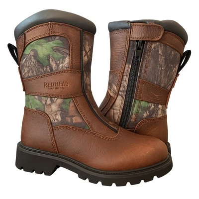 Botas de caza impermeables RedHead para niños jóvenes 2M cuero camuflado cremallera frontal exterior Foto 1 de 4