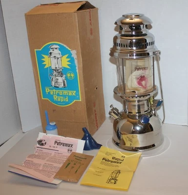 Винтажный оригинальный суперкеросиновый фонарь Petromax Rapid 829/500CP — новый из старых запасов - Изображение 1 из 4