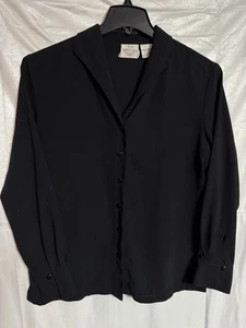 Bentley Langarm Button-Down Bluse mit gekerbtem Kragen Gr. Medium - Bild 1 von 6