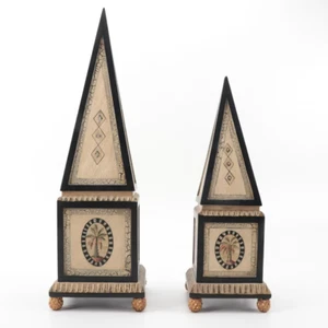 Obeliscos Compuestos Estilo Neoclásico Conjunto de 2 Estatuas Decoración Neoclásica Boho - Imagen 1 de 8