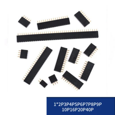 Row 2P - 40P Straight Header Strip Connect2.54mm Female PCB Single / Double - Image 1 of 4