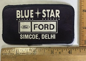 Parche con logotipo vintage Blue Star Ford Simcoe Delhi Ontario Canadá hierro en concesionario - Imagen 1 de 2