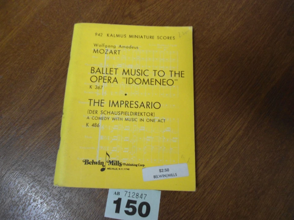 No.942 MOZART Ballet Music to Idomeneo & The Impresario / KALMUS Miniature Score - Image 1 of 4