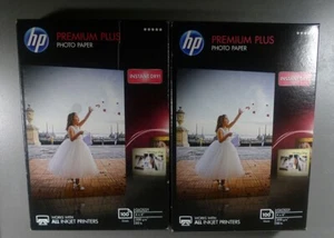 HP Premium Plus 4x6" Photo Glossy Inkjet Paper 200 Sheets CR668A (2 Packs) NEW - Picture 1 of 2