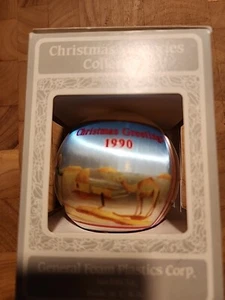 Christmas Memories Collection 1990 General Foam Plastic Satin Ornament Made USA - Picture 1 of 7