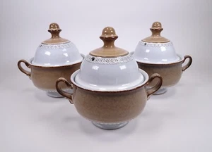 Set of 3 Denby Seville Lidded Soup Bowls Renaissance Collection 1970's-1980's - Picture 1 of 21
