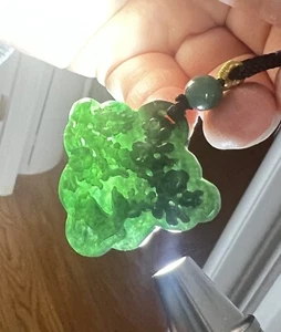 Special Nature Green Jade Jadeite Pendant  Necklace - Picture 1 of 8