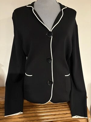 Suéter BCBGMAXAZRIA para mujer negro con botones talla L Foto 1 de 4