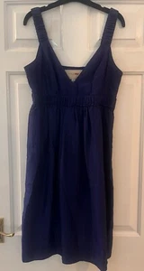 Burberry London Blue Knee Length Silk Dress Size 8 - Picture 1 of 7