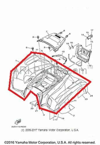 NEW OEM YAMAHA GRIZZLY EPS 700 4WD REAR FENDER BLUE Foto 1 de 1