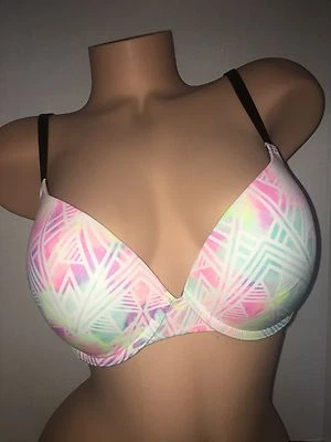 Sutiã push up cor água multivias Victorias Secret PINK Wear Everywhere novo com etiquetas 32DD - Imagem 1 de 4