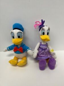 2 Disney Plush Donald Duck And Daisy Duck 9”Stuffed Animal Toy
