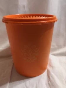Tupperware Servalier Canister #809-6 con Coperchio #810-24, Retro Arancione, USATO - Foto 1 di 9