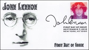 18-251, 2018, John Lennon, Pictorial Postmark, Music, First Day Cover - Picture 1 of 1