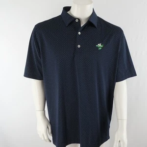 FJ Footjoy Golf Polo Shirt The Dogwood Invitational Mens Large Navy Blue Dots - Picture 1 of 7