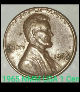 1965 USA NMM 1Cent, KM 201b, Error "L" and In God We Trust on Rim. (1983-2008). - Picture 1 of 2