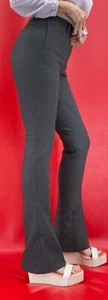 Vintage Prada Stirrup Charcoal Wool Blend Flared Leg Pants Size 42 Dry Cleaned - Picture 1 of 24