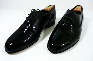 Zapatos de esmoquin con cordones de cuero patentados Monte Carlo - usados 1X - 11,5 EE. UU. para hombre - Imagen 1 de 12