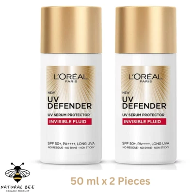 L'Oreal Paris UV Serum Protector Invisible Fluid Sunscreen SPF50, 50ml x 2 pack - Image 1 of 4