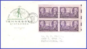 USA5 # 941 ADDR HOUSE OF FARNAM FDC STR4 Tennessee Statehood - Imagen 1 de 1