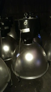 XXL Leuchte Lampe halbrund Werkstatt vintage Industrial Style Silber D=52 cm  - Bild 1 von 7