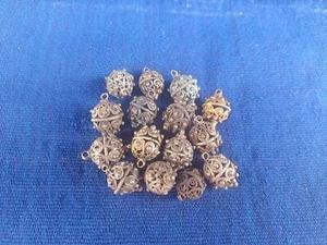 Silver filigree buttons, 15 antique silver buttons of Miyak Galichnik bride vest - Picture 1 of 7