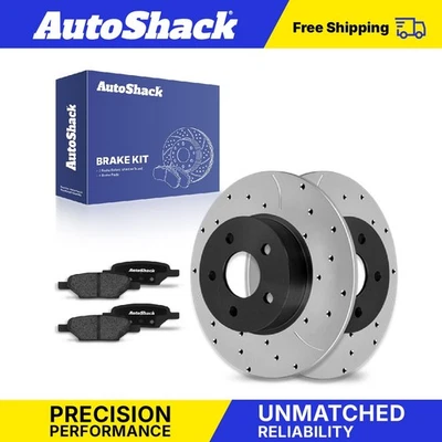 Rear Drilled Slotted Brake Rotors Ceramic Pads for Chevy Malibu Pontiac G6 - Image 1 of 4