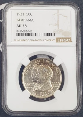 *TOUGH DATE* 1921-P US Alabama Commemorative - NGC Graded AU 58 -012 - Image 1 of 4