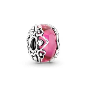 Charm/Ebolorio/Dije Cristal De murano Corazones De Plata 925 Ideal Para Regalo. - Imagen 1 de 1