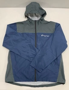 Frogg Toggs River Toadz Jacket Mens M/L Blue Full Zip Hooded Packable Outdoor - Picture 1 of 3