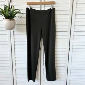 Eileen Fisher Dark Gray-Green Knit Slim Straight Leg Career Casual Pants Size M - Picture 1 of 6