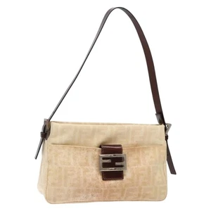 FENDI Zucca Canvas Mamma Baguette Schultertasche Beige Silber Auth ep10694 - Bild 1 von 24